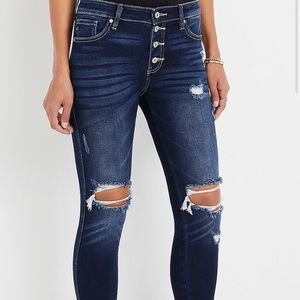 Maurice’s KanCan Skinny Curvy High Rise Frayed Hem Jean (Size 26)